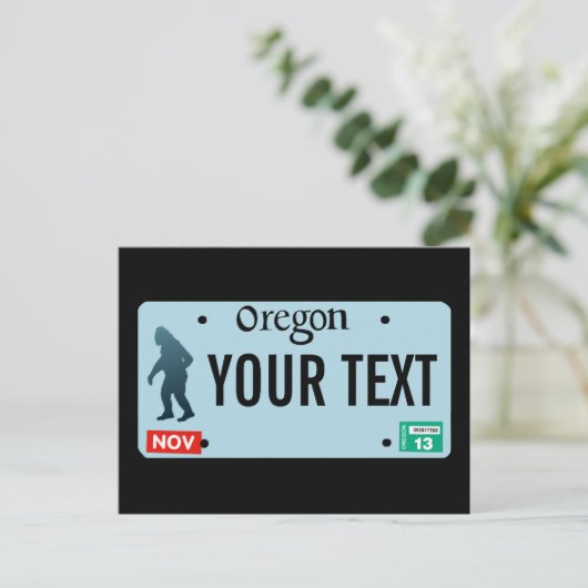 Oregon Sasquatch License Bord Briefkaart (Staand voorkant)