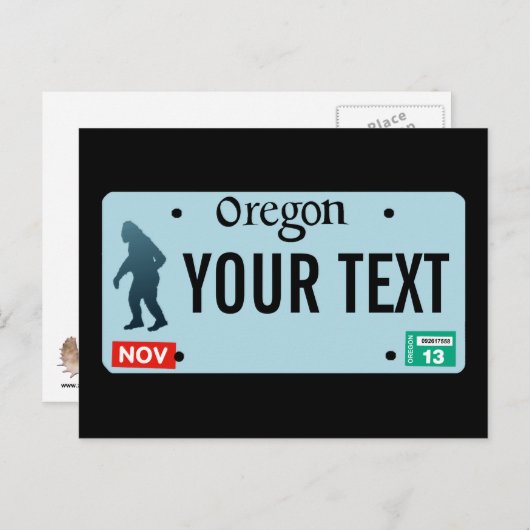 Oregon Sasquatch License Bord Briefkaart (Voorkant / Achterkant)