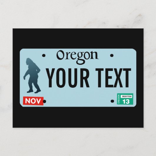 Oregon Sasquatch License Bord Briefkaart (Voorkant)