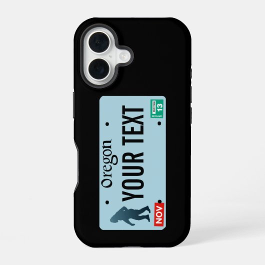 Oregon Sasquatch License Bord iPhone 16 Hoesje (Achterkant)