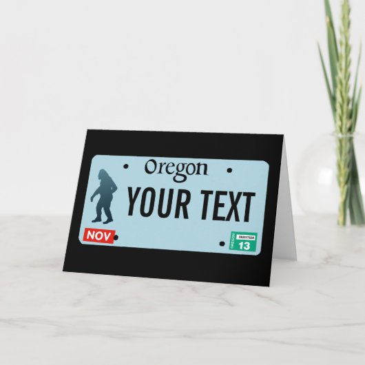 Oregon Sasquatch License Bord Kaart (Voorkant)
