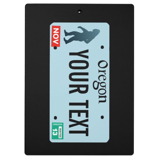 Oregon Sasquatch License Bord Klembord (Achterkant)