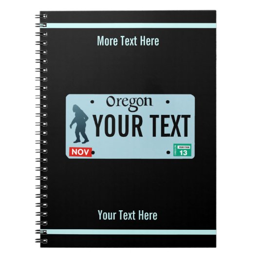Oregon Sasquatch License Bord Notitieboek (Voorkant)