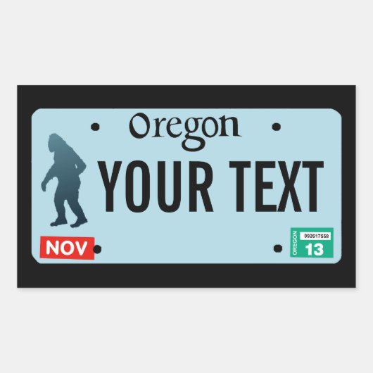 Oregon Sasquatch License Bord Rechthoekige Sticker (Voorkant)