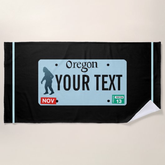 Oregon Sasquatch License Bord Strandlaken (Voorkant)