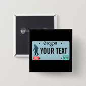 Oregon Sasquatch License Bord Vierkante Button 5,1 Cm (Voorkant /achterkant)