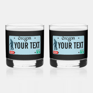 Oregon Sasquatch License Bord Whisky Glas