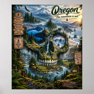 Oregon Schedel Artprint | Staat van Geest Poster