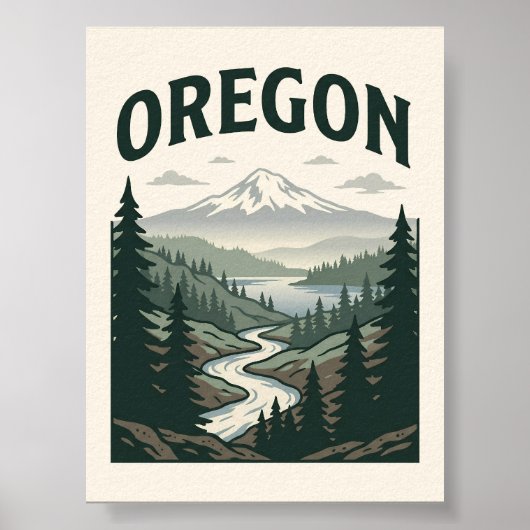 Oregon Schitterend Landschap Poster (Voorkant)