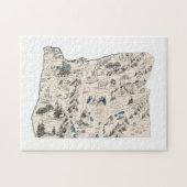 Oregon Shaped Beaver Oregonian  Afbeelding Map Legpuzzel (Horizontaal)