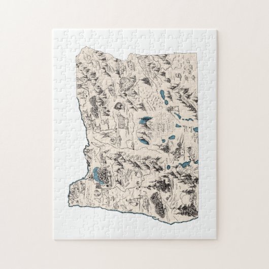 Oregon Shaped Beaver Oregonian  Afbeelding Map Legpuzzel (Verticaal)