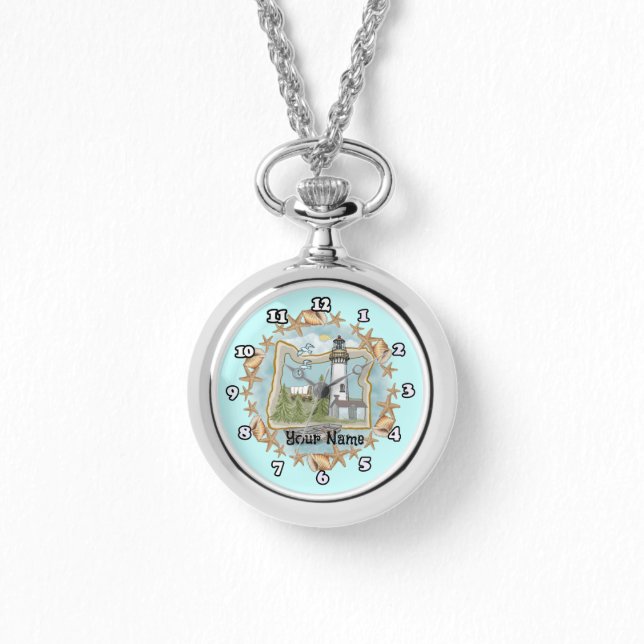 Oregon Shells Lighthouse  Horloge (Voorkant)