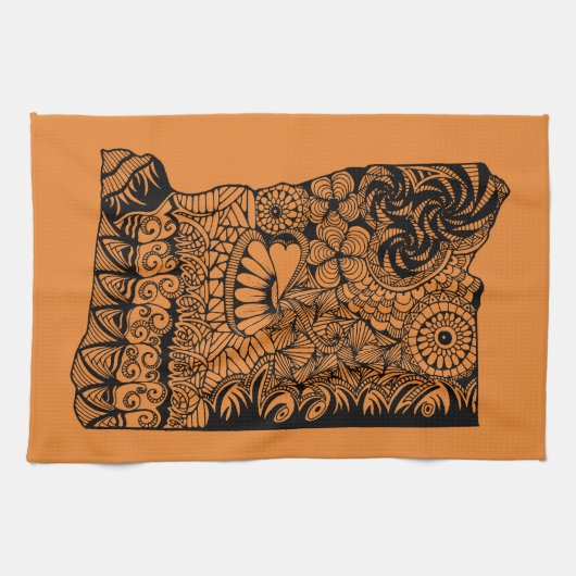 Oregon Sinaasappel Dish Towel Theedoek (Horizontaal)