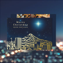 Oregon Skyline Kerst Foto Folie Kerstkaart