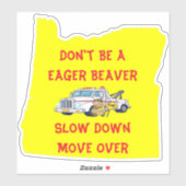 Oregon sleepwagen bever sticker (Vel)