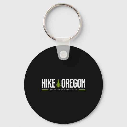 Oregon Smith Rock State Park Hike Tree Retro Graph Sleutelhanger (Voorkant)