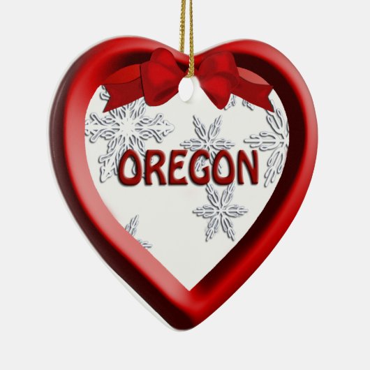 Oregon Snowflake Heart-kerstversiering Keramisch Ornament (Rechts)