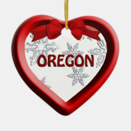 Oregon Snowflake Heart-kerstversiering Keramisch Ornament
