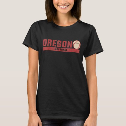 Oregon Softball Coach Team Retro Softball T-shirt (Voorkant)