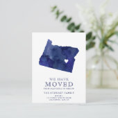 Oregon staat kaart marine blauw waterverf huis ver (Staand voorkant)