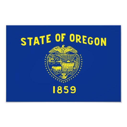 Oregon Staatsvlag Foto Afdruk (Voorkant)