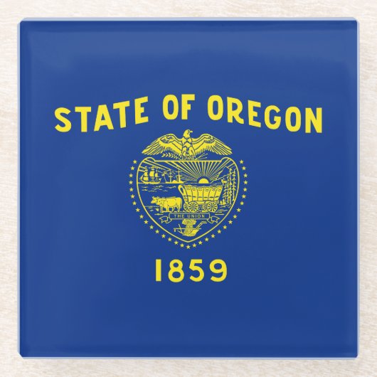 Oregon Staatsvlag Glazen Onderzetter (Voorkant)