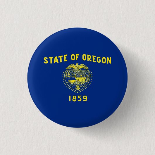 Oregon Staatsvlag Ronde Button 3,2 Cm (Voorkant)