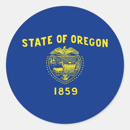 Oregon Staatsvlag Ronde Sticker (Voorkant)
