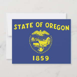 Oregon Staatsvlag Tweezijdig Zegel & Pionier Briefkaart