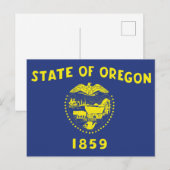 Oregon Staatsvlag Tweezijdig Zegel & Pionier Briefkaart (Voorkant / Achterkant)