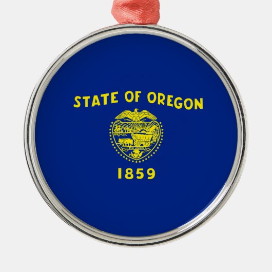 Oregon Staatsvlagontwerp Metalen Ornament (Voorkant)