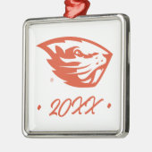 Oregon State Beavers | Beverkop Metalen Ornament (Links)