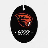 Oregon State Beavers | Beverkop Metalen Ornament (Voorkant links)