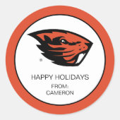 Oregon State Beavers | Beverkop Ronde Sticker (Voorkant)