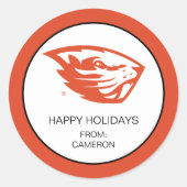 Oregon State Beavers | Beverkop Ronde Sticker (Voorkant)