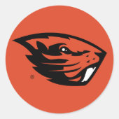 Oregon State Beavers | Beverkop Ronde Sticker (Voorkant)