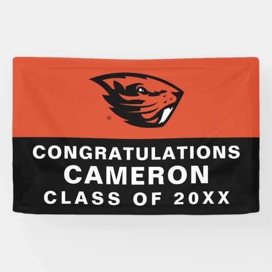 Oregon State Beavers | Beverkop Spandoek (Horizontaal)