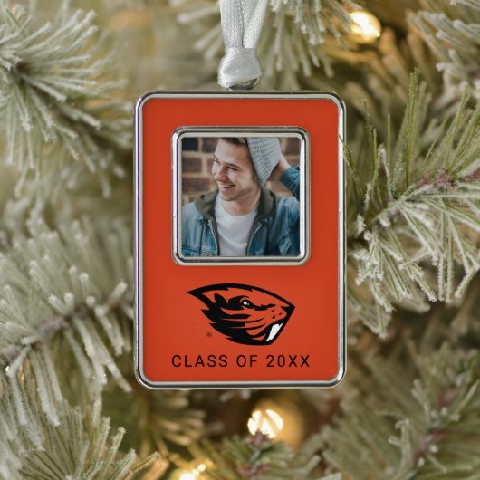 Oregon State Beavers | Beverkop Verzilverd Omlijst Ornament (Boom)