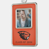 Oregon State Beavers | Beverkop Verzilverd Omlijst Ornament (Links)