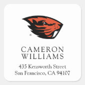 Oregon State Beavers | Beverkop Vierkante Sticker (Voorkant)