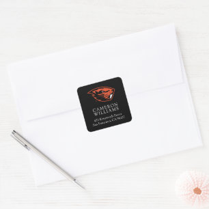 Oregon State Beavers Beverkop Vierkante Sticker