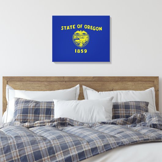 Oregon State Flag Design Decor Canvas Afdruk (Insitu (Slaapkamer))