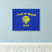 Oregon State Flag Design Decor Canvas Afdruk (Insitu (Houten vloer))