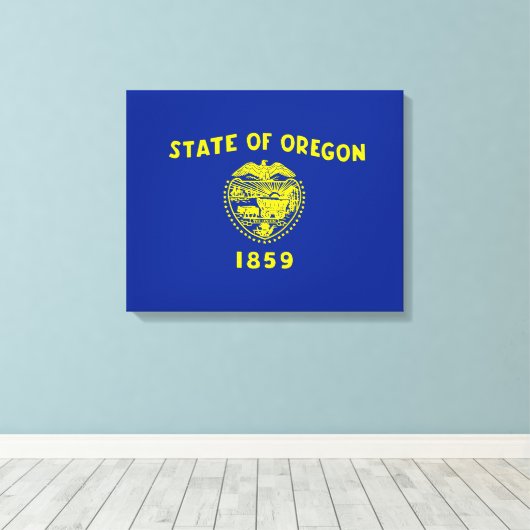 Oregon State Flag Design Decor Canvas Afdruk (Insitu (Houten vloer))
