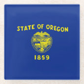 Oregon State Flag Design Decor Glazen Onderzetter (Voorkant)