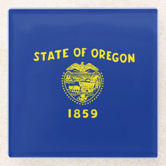 Oregon State Flag Design Decor Glazen Onderzetter (Voorkant)