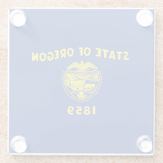 Oregon State Flag Design Decor Glazen Onderzetter (Achterkant)
