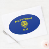 Oregon State Flag Design Ovale Sticker (Envelop)