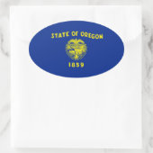 Oregon State Flag Design Ovale Sticker (Tas)