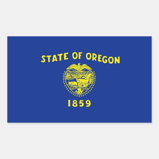 Oregon State Flag Design Rechthoekige Sticker (Voorkant)